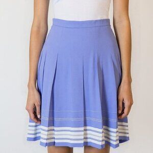 J.Crew A-Line Pleated Skirt - Light Blue - Size 2 - Cotton - Preppy Style